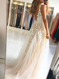 Hot Sale V Neckline Tulle Wedding Dress Party Gown