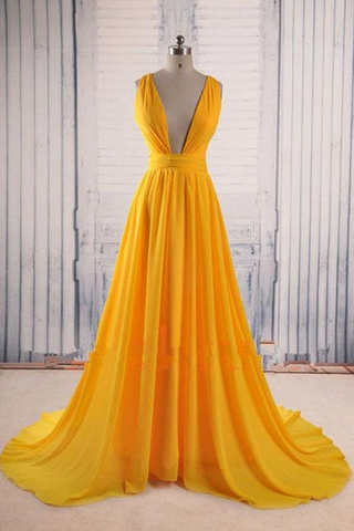 Backless Prom Gown Open Back Chiffon Evening Dress H28