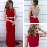 Long Prom Dress Red Prom Dress Party Chiffon Prom Dress Sheath Evening Dress Gown JS706