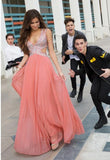 Pd12221 Charming V-Neck Prom Dress A-Line Chiffon Prom Dress Noble Sequined Prom Dresses uk