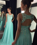 Prom Dresses Hot Simple Teens Fashion Beading Evening Dress Chiffon Prom Gowns JS929