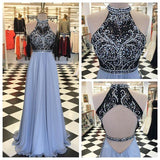 New Arrival Backless Prom Dresses Sexy Halter Long Evening Dress