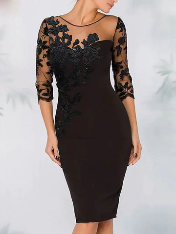 Sheath Elegant Short Lace Wedding Guest Prom Cocktail Dress