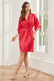 Ready Satin Red Robe for Bride