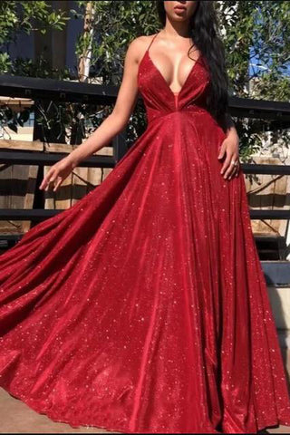 Shinning Red Pageant Dance Dresses, Back To School Party Gown A Line Long Prom Dresses