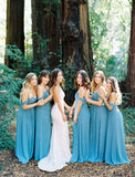 Chiffon A Line Floor-Length Cheap Bridesmaid Dress