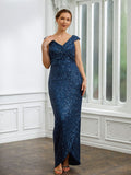 Valerie Sheath/Column Ruched V-neck Sleeveless Floor-Length Mother of the Bride Dresses SJSP0020240