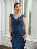 Valerie Sheath/Column Ruched V-neck Sleeveless Floor-Length Mother of the Bride Dresses SJSP0020240