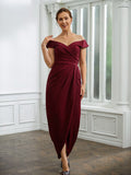 Lilyana Sheath/Column Stretch Crepe Ruched Off-the-Shoulder Sleeveless Floor-Length Mother of the Bride Dresses SJSP0020245