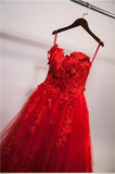 Red Ball Gown Tulle Strapless Generous Floral Fashion Quinceanera Prom Dresses JS548