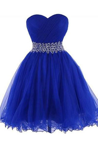 Modern Sweetheart Knee Length Royal Blue Homecoming Dress JS326