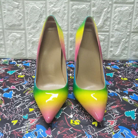 High-heels with Colourful Patterns Fashion Women Party Shoes