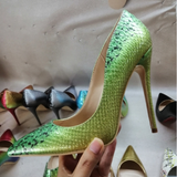 High-heels with Snakeskin Patterns Fashion Women Party Shoes