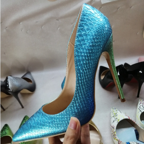 High-heels with Snakeskin Patterns Fashion Women Party Shoes