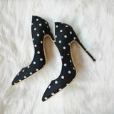 High-heels with Polka Dot Pattern Fashion Women Party Shoes