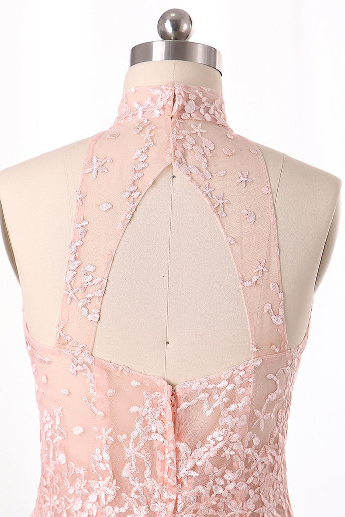 Gorgeous High Neck Lace Prom Dresses Floor-Length Online – jolilis