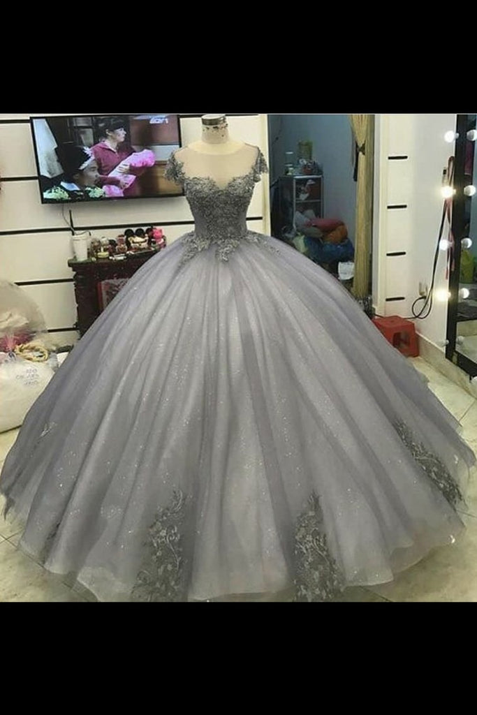 New Arrival Quinceanera Dresses Scoop Tulle With Applique Floor Length ...