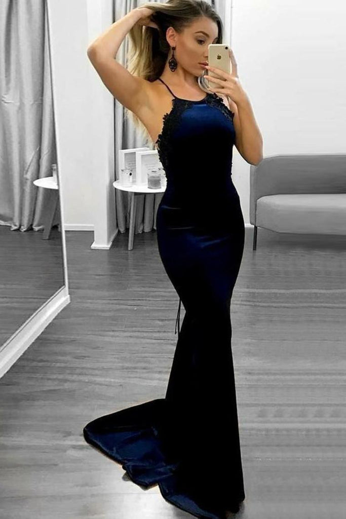 Buy Spaghetti Straps Long Sheath Charming Simple Prom Dresses With ...