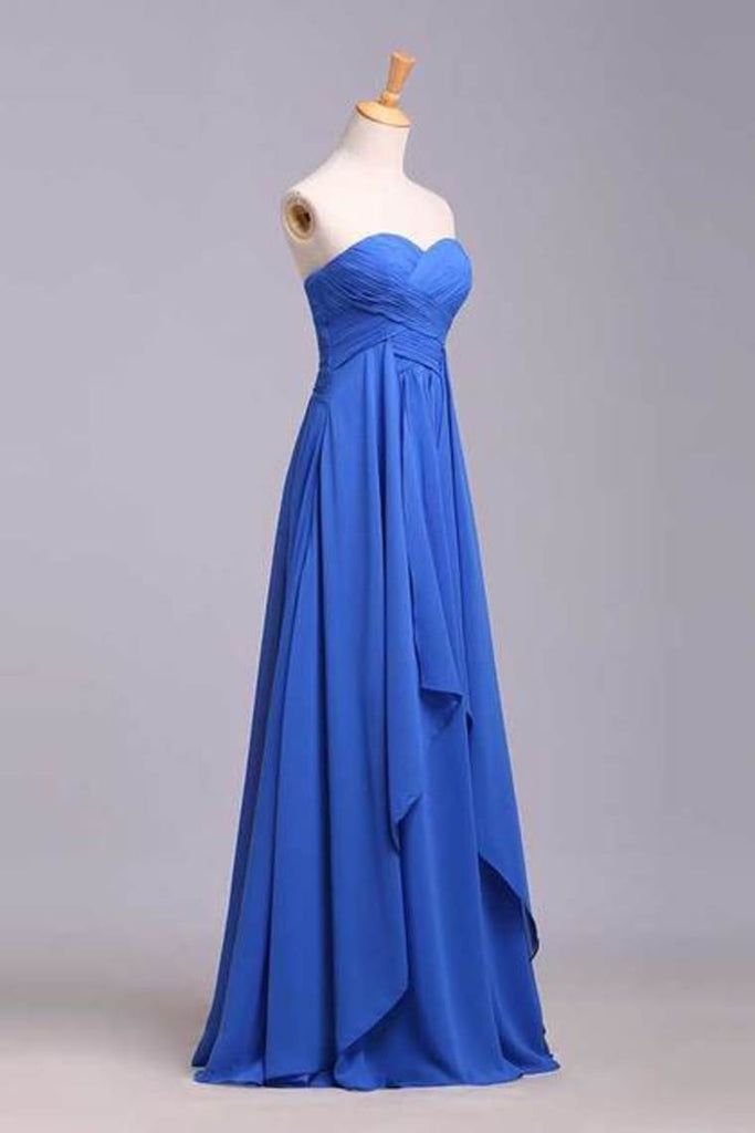 Simple Prom Dresses Sweetheart Ruffled Bodice A Line Floor Length ...